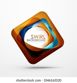 Square swirl abstract banner. Vector minimalistic geometric abstract background
