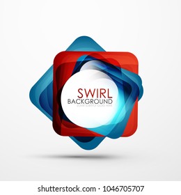 Square swirl abstract banner. Vector minimalistic geometric abstract background