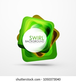 Square swirl abstract banner. Vector minimalistic geometric abstract background