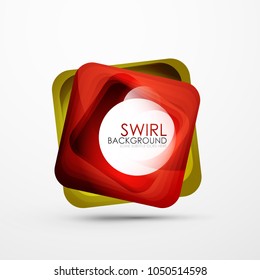 Square swirl abstract banner. Vector minimalistic geometric abstract background