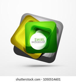 Square swirl abstract banner. Vector minimalistic geometric abstract background