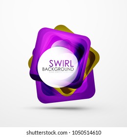 Square swirl abstract banner. Vector minimalistic geometric abstract background