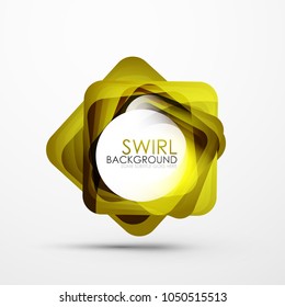 Square swirl abstract banner. Vector minimalistic geometric abstract background