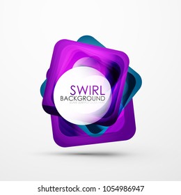 Square swirl abstract banner. Vector minimalistic geometric abstract background