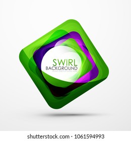 Square swirl abstract banner. Vector minimalistic geometric abstract background