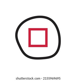 Square symbol vector for website icon presentation