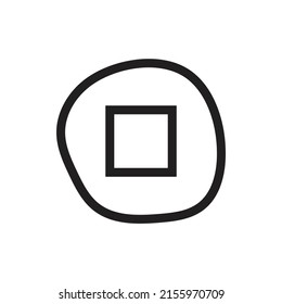 Square symbol vector for website icon presentation