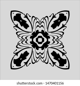 square symmetrical ornamental ancient like flower, vector object