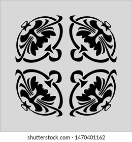 square symmetrical ornamental ancient like flower, vector object
