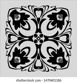 square symmetrical ornamental ancient like flower, vector object