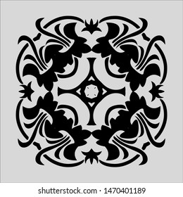square symmetrical ornamental ancient like flower, vector object