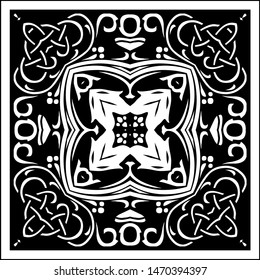 Square symmetrical ornamental flower ancient like mandala, vector pattern