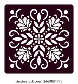 Square symmetrical pattern with natural elements