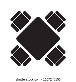 square table and chairs icon- vector illustration