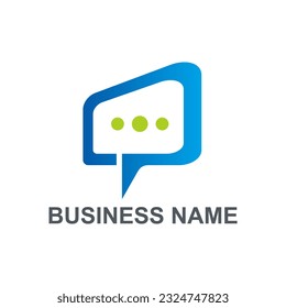 Square talk bubble chat business logo vector image