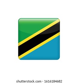 square   Tanzania flag. Simple vector. National flag of Tanzania 