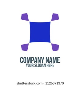 square, team, group, and letter x company logo concept
