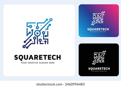 Square Tech Logo Design Template 