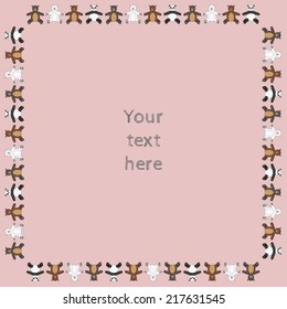 Square teddy bear toys frame for your text