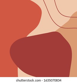 Square template with abstract shapes. Drawn by hand. Modern vector illustration.