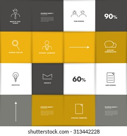 Square template chart. Flat vector tab.