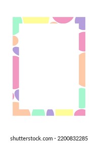 Square template with colored frame. Vector image