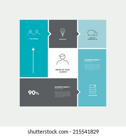 Square template diagram. Flat vector tab. 