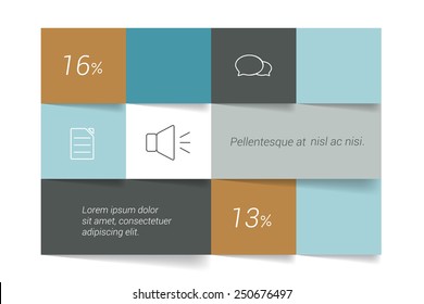 Square template diagram. Flat vector tab.