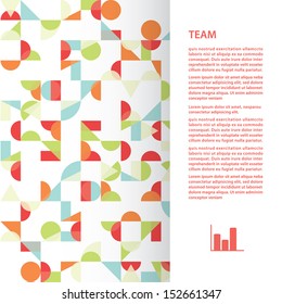 Square template with funky abstract background. Decorated template with place for your text.