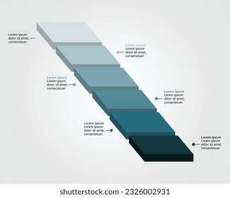 square template for infographic for presentation for 6 element
