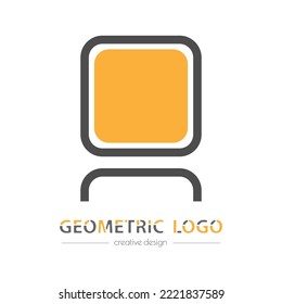 Square. Template for a logo, brand, sticker, emblem or label. Flat style