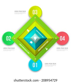 Square template  with number options and icons. Can use for business concept, planing, data report, education diagram, printing and web element.