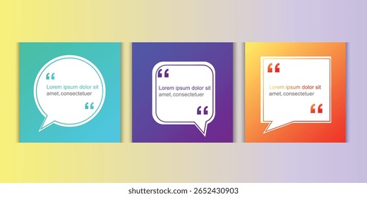 Square template quotes, testimonials, social media feedback