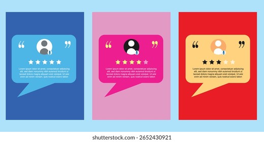 Square template quotes, testimonials, social media feedback