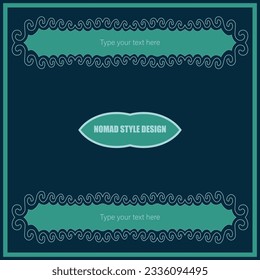 Plantilla cuadrada para su diseño. Elementos ornamentales y motivos de decoración kazaja, kirguisa, uzbeka, nacional asiática para empaque, cajas, banner y diseño impreso. Vector. Estilo nómada.	