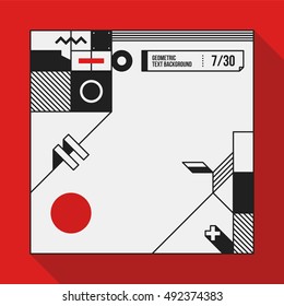 Square text background with abstract geometric shapes. Useful for banners, covers and posters.