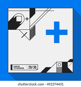 Square text background with abstract geometric shapes. Useful for banners, covers and posters.