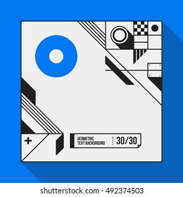 Square text background with abstract geometric shapes. Useful for banners, covers and posters.