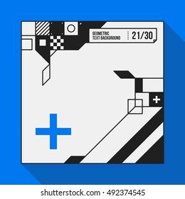 Square text background with abstract geometric shapes. Useful for banners, covers and posters.