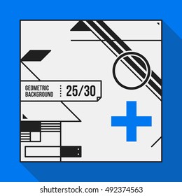 Square text background with abstract geometric shapes. Useful for banners, covers and posters.