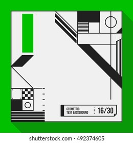 Square text background with abstract geometric shapes. Useful for banners, covers and posters.