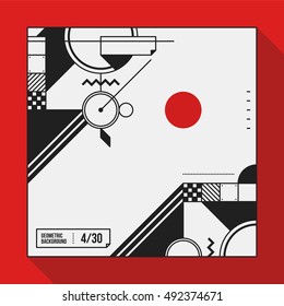 Square text background with abstract geometric shapes. Useful for banners, covers and posters.
