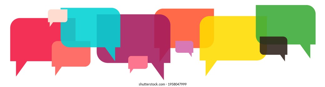 Square text boxes. Speech bubbles collection. Flat vector illustration