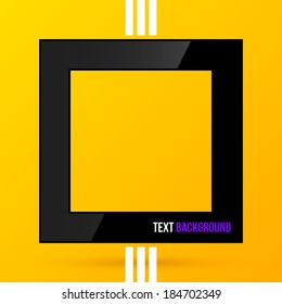 Square text frame on bright yellow background. EPS10