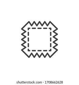 Square textile fabric line icon. linear style sign for mobile concept and web design. Sewing Fabric outline vector icon. Symbol, logo illustration. Vector graphics