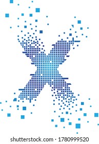 Square texture vector pixel art logo 