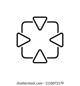 Square thin lined selection pointer, Targeting reticle, Isolated black vector