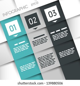 square three options turquoise infographic with squares. infographic concept.