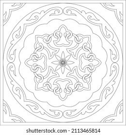 square tile with Chinese ornament inside oriental style