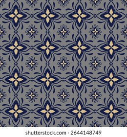 Motif damassé carrelé avec une conception harmonieuse pour l'impression de carreaux, de papier, de tissus et de vêtements